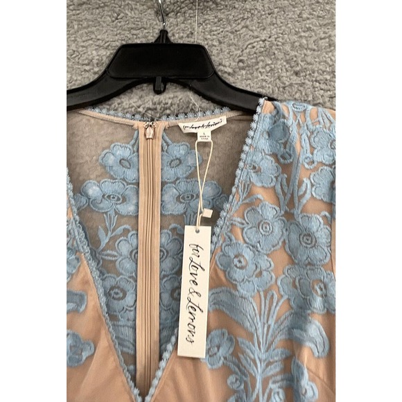 Free People For Love and Lemons Temecula Maxi Dress Size Large Blue - Picture 5 of 8